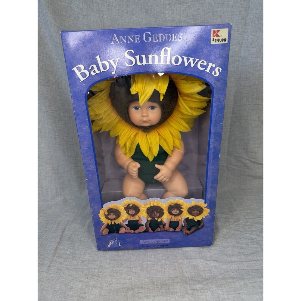 Vintage Anne Geddes Baby Sunflowers Collector Doll 526584 New in Box See Pics